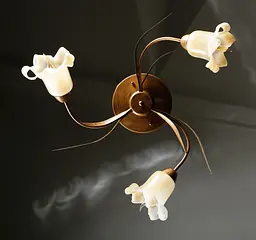 Люстра стельова Splendid Ray L90807H/3, E14, 3 лампи, 58 см, бронзова та жовта, стиль для спальні - мініатюра 2