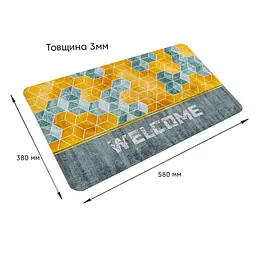 Вологопоглинаючий килимок Sticker Wall 380х580х3мм Ласкаво просимо куби D SW-00001561 - мініатюра 3