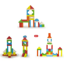 Дерев'яні кубики Viga Toys Кольорові блоки 80 шт. (50333) - мініатюра 3