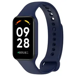 Силіконовий ремінець для фітнес браслетів Xiaomi Redmi Smart Band 2 Mi Band 8 Active, Silicone, midnight blue, зі зручною застібкою, на фітнес трекер та смарт годинник, ArmorStandart (ARM73997)