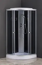 Душовий бокс з гідромасажем Mixxus Strong SBH02-90x90x215-GR Satin низький піддон MI6891, Хром матовый, тонований, хром матовий - мініатюра 2