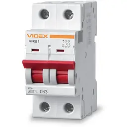 Автоматичний вимикач Videx RS4 RESIST 2п 63А С 4,5кА (VF-RS4-AV2C63)