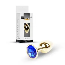 Анальна пробка - Jewellery Gold Plug Dark Blue - мініатюра 1