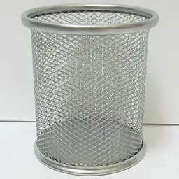 Підставка для ручок металева Сітка, 9.8x8 см, срібляста