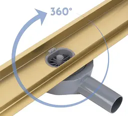 Трап для душу Rea Neox 100 Pro brushed gold 2в1 REA-G2850 - мініатюра 2