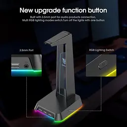 Тримач навушників Onikuma RGB Gaming ST-2 3USB AUX - мініатюра 5