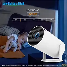 Проектор H96 MAX HY300A LED LCD HD 100AL 16:9 RK3326 1G/8G Android 9.0 HDMI WiFi BT білий - мініатюра 7