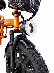 Електровелосипед Minako Mini 16" двомісний (1000W, 24Ah) + Пасажирське сидіння Помаранчевий - мініатюра 6