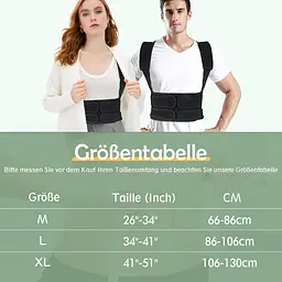 Коректор постави MRLI для спини, унісекс, дихаючий, регульований, невидимий Розмір М чорний - мініатюра 8