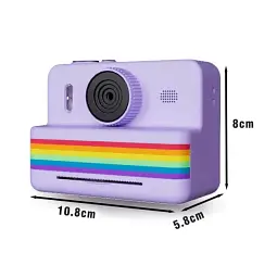 Дитяча цифрова фотокамера RAINBOW 2,8" миттєвий друк з термопринтером 1500 мАч Фіолетовий - мініатюра 2