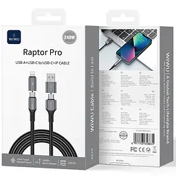 Дата кабель WIWU C077 Cyberlink Type-C to Lightning 27W 1 м Silver - мініатюра 3