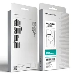 Чехол-накладка для Apple iPhone 13 Pro Max, Bounce, прозрачный, матовый, противоударный защитный чехол из TPU с магнитом для беспроводной зарядки, защита всего корпуса, бортик вокруг дисплея, амортизирующие вставки, ArmorStandart (ARM75258) - мініатюра 3