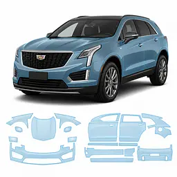 Антигравійна захисна бронеплівка за лекалами для Cadillac XT5 I facelift 2020- повний кузов
