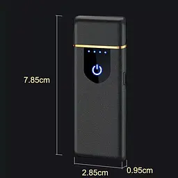 Електронна запальничка чорна матова сенсорна запальничка наподарунок USB Lighter - мініатюра 5