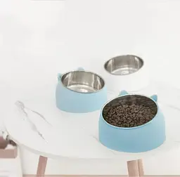 Миска для тварин Semi для котів та собак 16 см діаметр площини з нахилом 15°, Blue - мініатюра 4