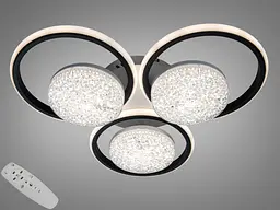 Стельова LED-люстра Dia 2563WH+BK DIMMER — біло-чорна, 82 Вт, 54 см - мініатюра 2