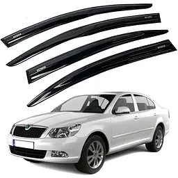 Дефлектори вікон вітровики Acrylic для Skoda A5 2004-2014 Liftback Гнучкі