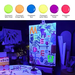 Набір рідких акрилових фарб Fluid Fluorescent 6×60 мл MEEDEN - мініатюра 5