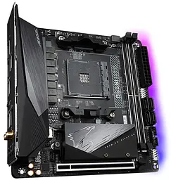 Материнська плата Gigabyte B550I Aorus Pro AX (B550I AORUS PRO AX) (Socket AM4, AMD B550, Mini-ITX) - мініатюра 2