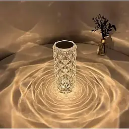 Нічник LED Rose Crystal Diamond з кристалами і зміною 16 кольорів, світильник кристалл з сенсорним перемиканням - мініатюра 4