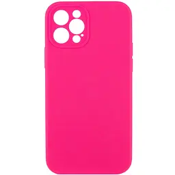 Чохол Silicone Case Full Camera Protective AA NO LOGO для Apple iPhone 12 Pro Max 6.7 Рожевий/Barbie pink