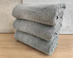 Набір турецьких махрових однотонних рушників Zeron 3 штуки 50х90 Light Gray щільність 500 г/м2 - мініатюра 2