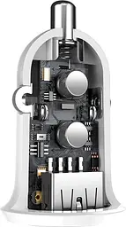 Автомобільний зарядний пристрій Baseus Grain Pro 4.8A 2USB, білий (CCALLP-02) - мініатюра 5