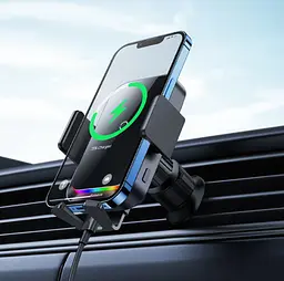 Автотримач із бездротовою зарядкою Baseus Halo Electric Wireless Charger 15W Black (SUDD000001) [82037] - мініатюра 8