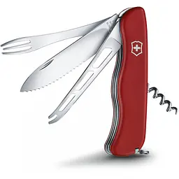 Складний ніж Victorinox CHEESE MASTER 111мм/8функ/крас.мат /волн/lock/штоп/вилка - мініатюра 2