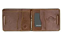 Чоловічий шкіряний затискач для грошей GRANDE PELLE 10х8х1 см acs0024477 - мініатюра 2