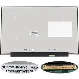 Матриця 17.3" NE173QHM-NY5 (3840*2160 40pin(eDP IPS 165Hz 300cd/m2 кольоропередача 100%) LED SLIM(без планок та вушок)