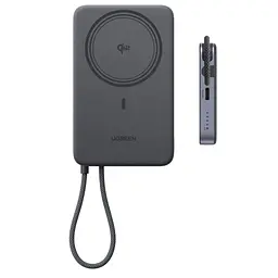 Батарея універсальна Ugreen 10000mAh 30W 1xUSB-C + 15W Magnetic Wireless + cable USB-C black (75982B) - мініатюра 7