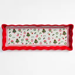 Блюдо сервірувальне новорічне для закусок Yiwu Merry Christmas 36.5×13×3 см CR-1-16 - мініатюра 2