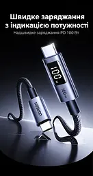 Кабель UGREEN L529 USB-C - USB-C PD 100 Вт з дисплеєм 1 м чорно-сірий (65862) - мініатюра 7