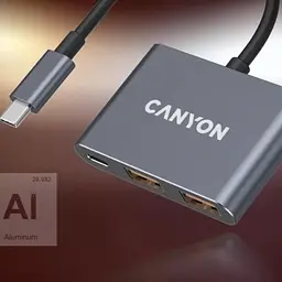 Концентратор Canyon hub DS-3 3in1 USB-C Dark Grey (CNS-TDS3) - мініатюра 9