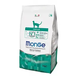 Сухий корм Monge Cat Hairball з куркою та кукурудзою для кішок 10кг