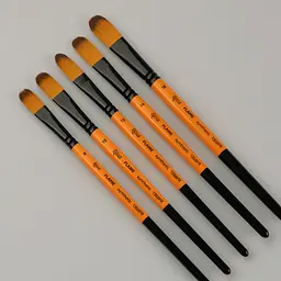 Пензель синтетика овальна FLAME 1368FR №00 коротка ручка Rosa [CD] - мініатюра 4