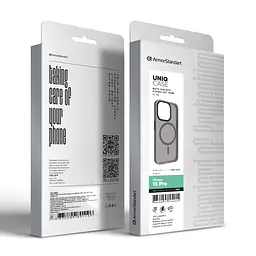 Чехол для Apple iPhone 15 Pro, Uniq MagCase, серый, противоударный, панель-накладка с MagSafe, ударопрочный TPU+PC, с магнитом MagSafe, поддержка полноценной беспроводной зарядки, ArmorStandart (ARM75278) - мініатюра 6