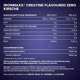 Креатин IronMaxx Creatine Flavoured Zero Вишня 500 г - мініатюра 5
