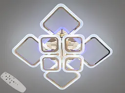 Люстра стельова LED Diasha HA8060/4+4G, 115W, 3200K-6500K, золото, сучасний стиль з пультом управління