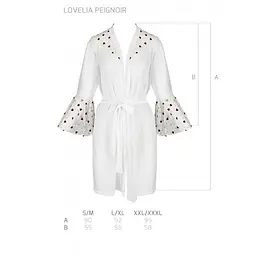 Повітряний пеньюар Passion LOVELIA PEIGNOIR L/XL, white - мініатюра 6