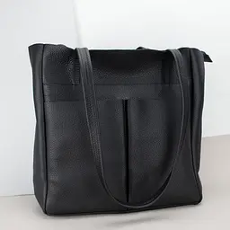 Сумка-шопер шкіряна жіноча чорна Handycover S428 з 2 ручками