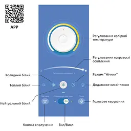 Світильник стельовий Miorro LED Senso з пультом ДУ та APP 136W 610х610х120мм чорний (51-313-017) - мініатюра 7