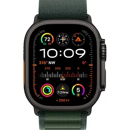 Смарт-годинник Apple Watch Ultra 2 49mm Black Titanium Case with Dark Green Alpine Loop Small (MX4Q3) [114890] - мініатюра 2