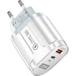 Зарядний пристрій Xiamen USB Type-C Super Charge/Quick Charge PD 20W White (050560)