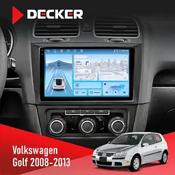 Штатна магнітола Volkswagen Golf 2008-2013 Decker D9-010 6x128, DSP, 4G, 2K Decker (НФ-00009109)