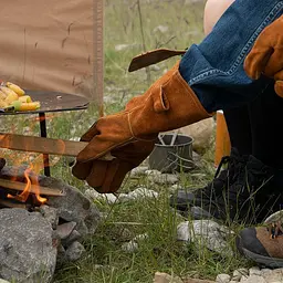 Рукавички вогнестійкі шкіряні Naturehike NH20FS042, розмір M, коричневі - мініатюра 3