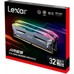 Модуль пам'яті Lexar DDR5 32GB (2X16) Ares 6800MHz RGB Black (LD5U16G68C34LA-RGD) - мініатюра 4