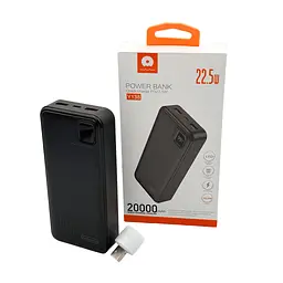 Зовнішній акумулятор WUW Y138 20000 mAh 22.5W чорний - мініатюра 2