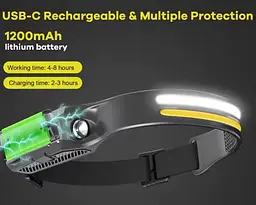 Налобний гнучкий силіконовий LED ліхтар VTech CB 689-2 акумуляторний - мініатюра 4